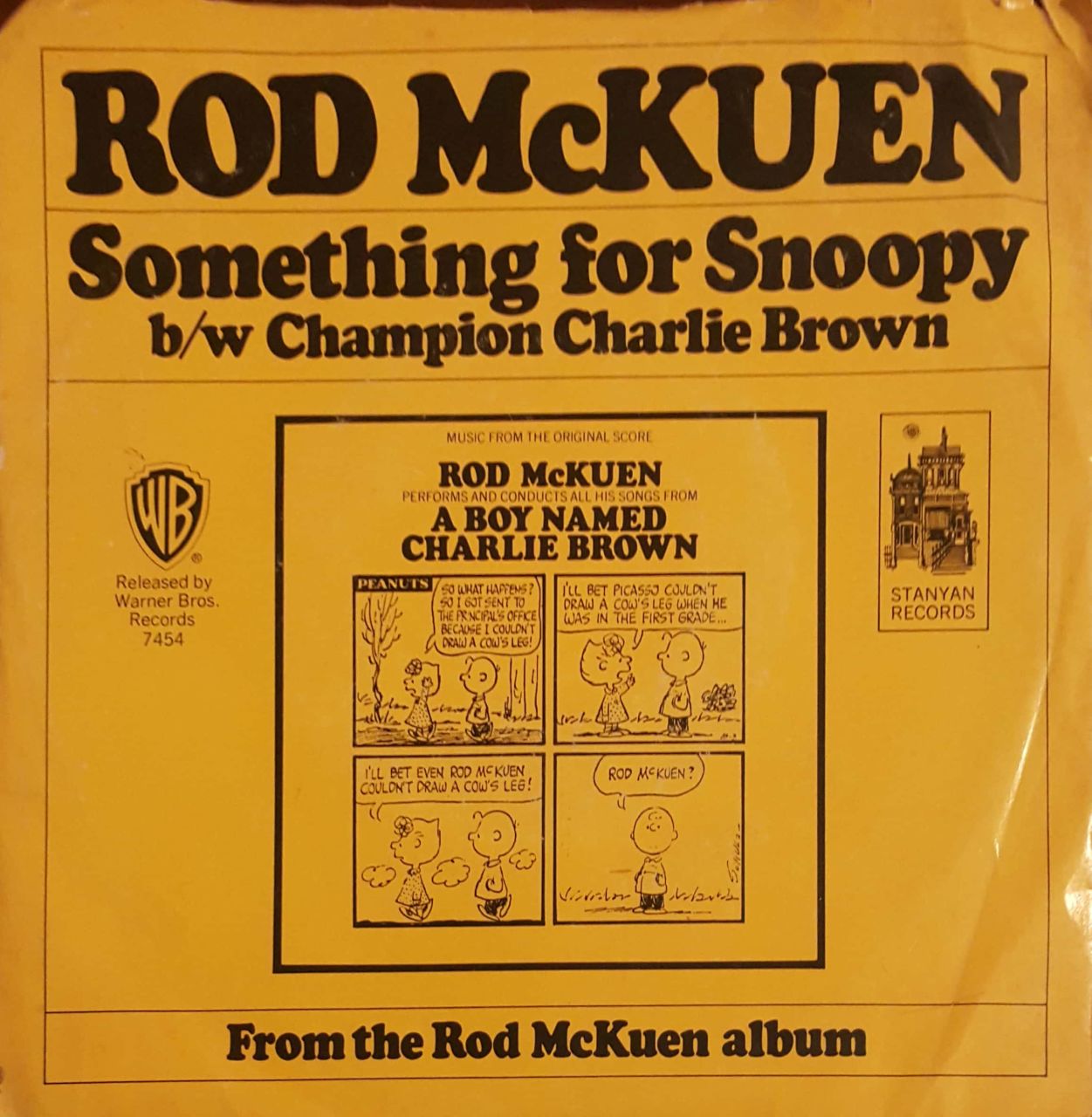 Rod Mckuen Champion Charlie Brown 45lik Plak