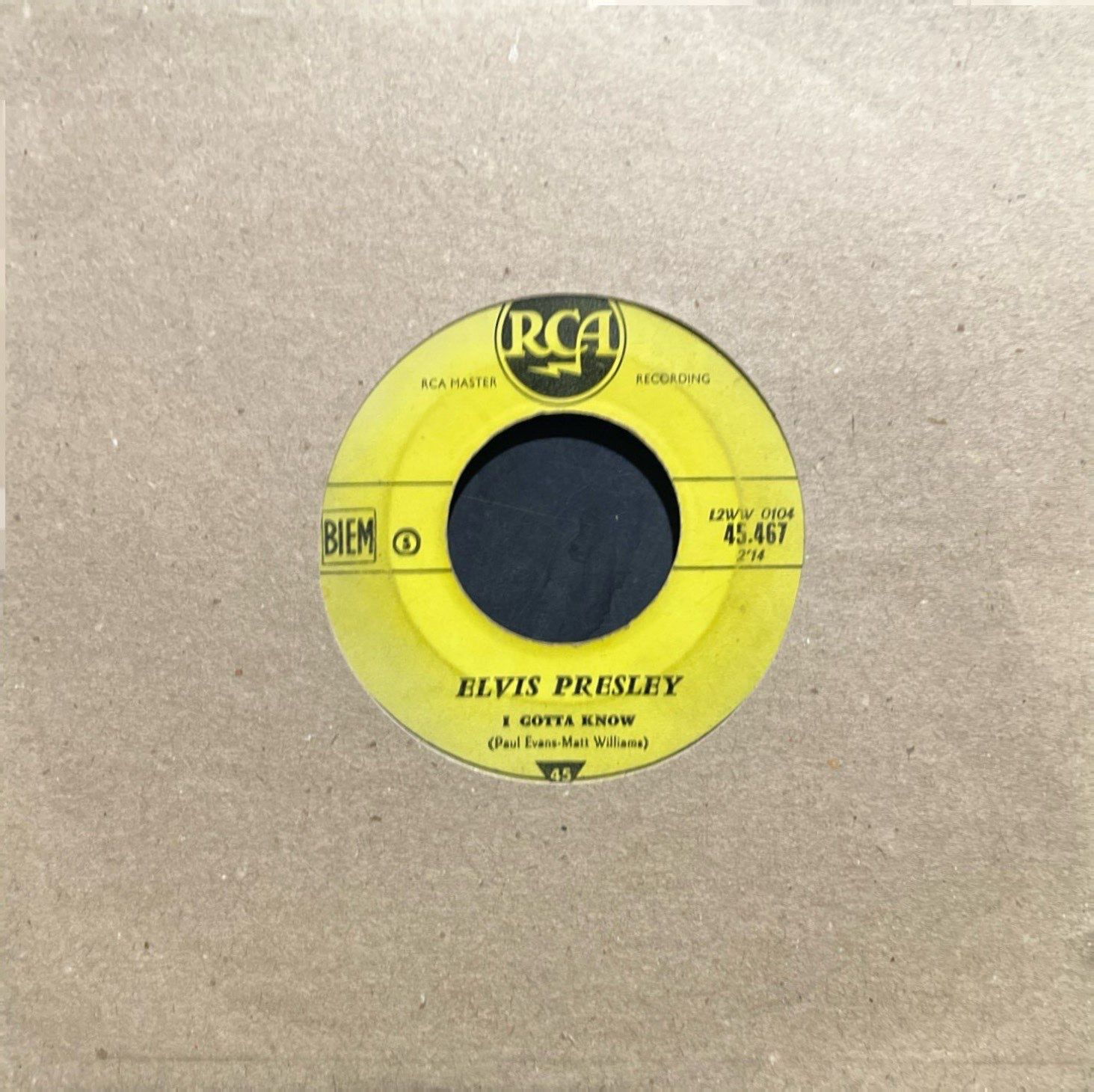 Elvis Presley I Gotta Know 45lik Plak