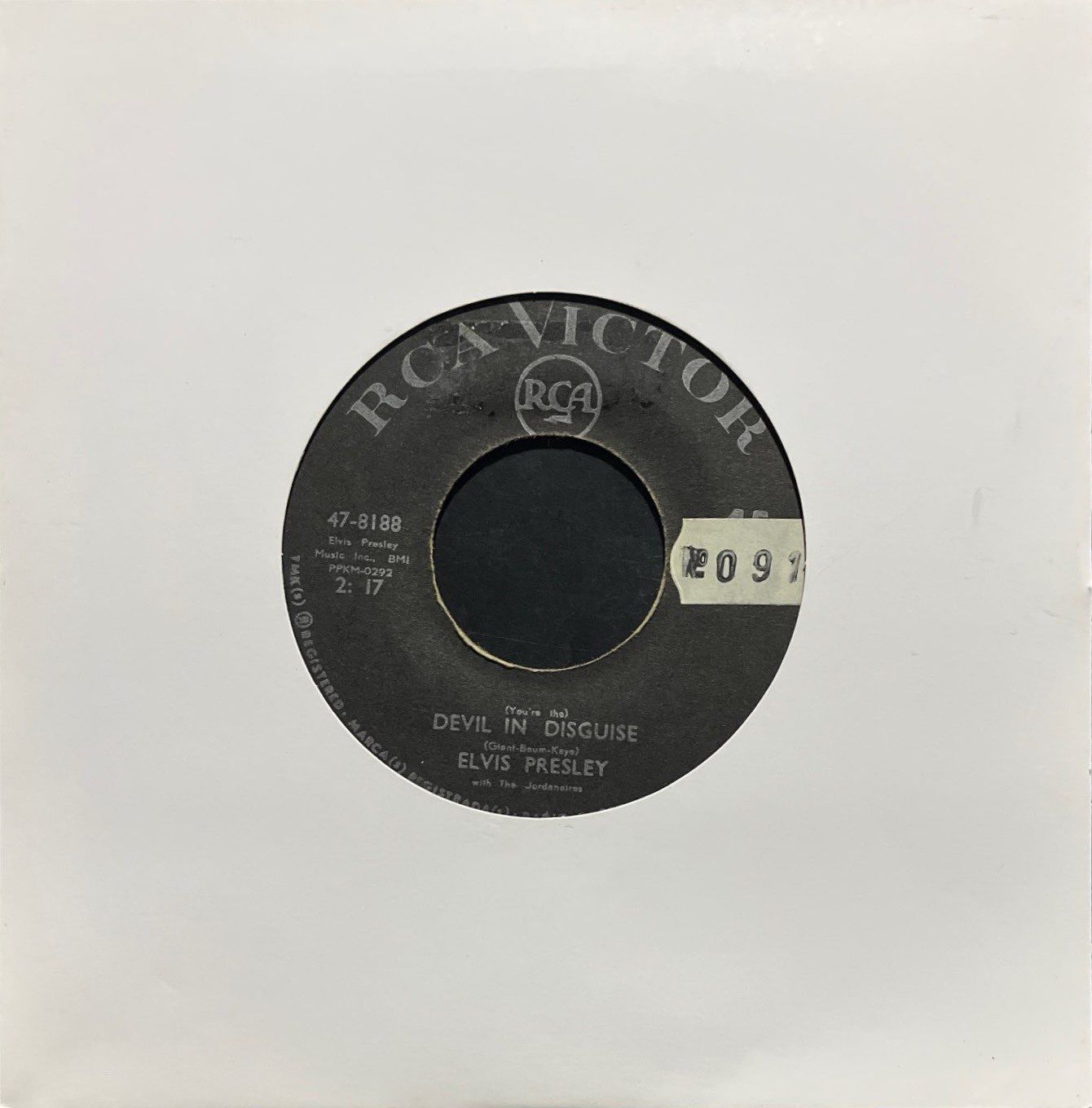 Elvis Presley Devil In Disguise 45lik Plak
