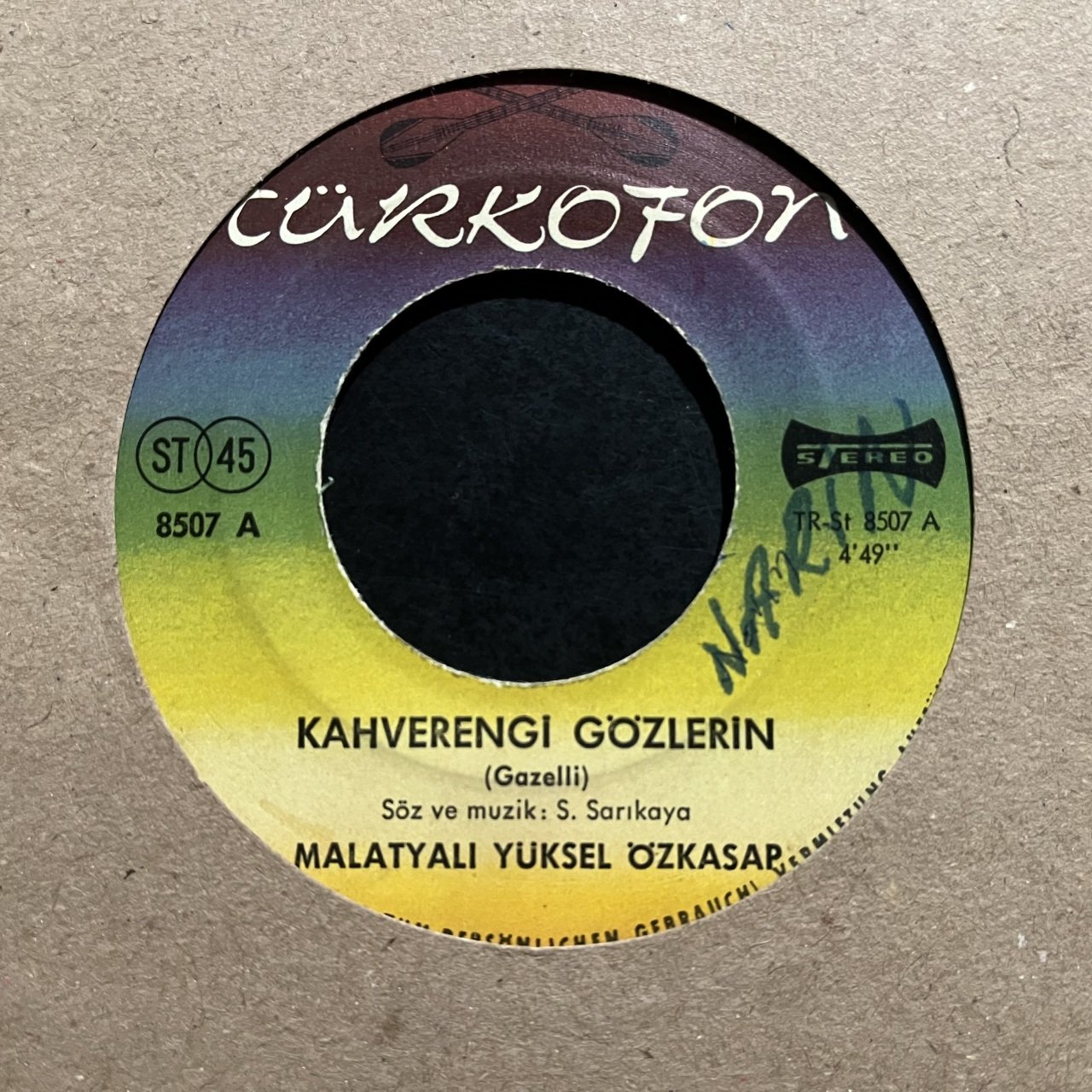 Yüksel Özkasap Kahverengi Gözlerin 45lik Plak