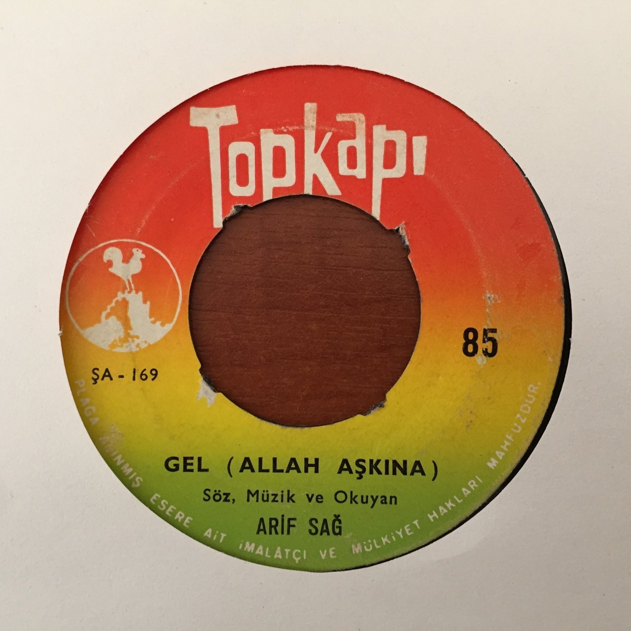 Arif Sağ Gel Allah Aşkına 45lik Plak