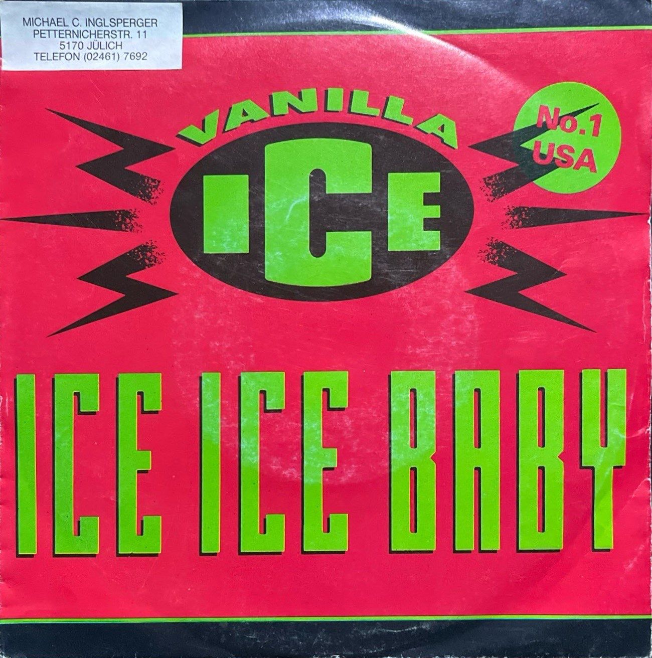 Vanilla Ice Ice Ice Baby 45lik Plak