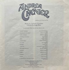 Giordano's Andrea Chenier Placido Domingo 3 LP Box Set Plak