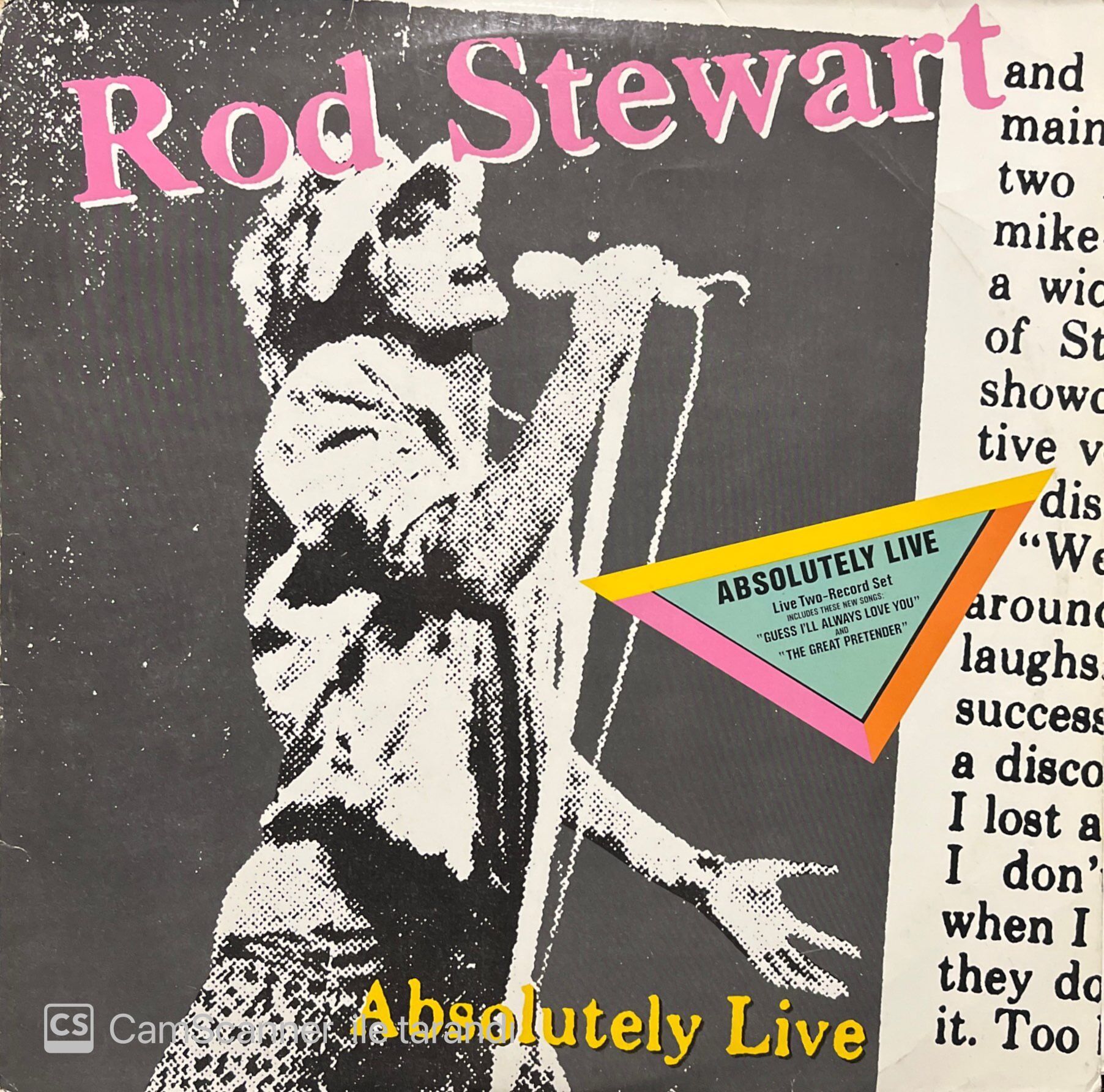 Rod Stewart Absolutely Live Double LP Plak