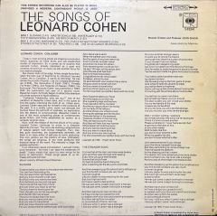 Leonard Cohen Songs Of LP Plak