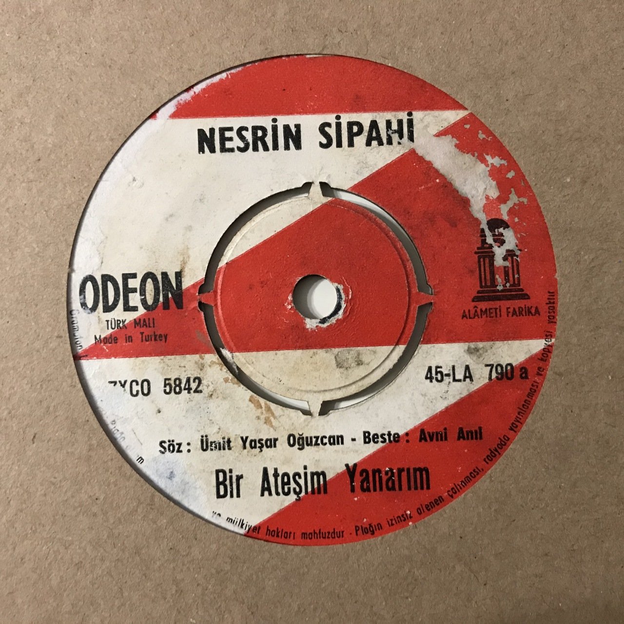 Nesrin Sipahi Bir Ateşim Yanarım Depo Malı 45lik Plak