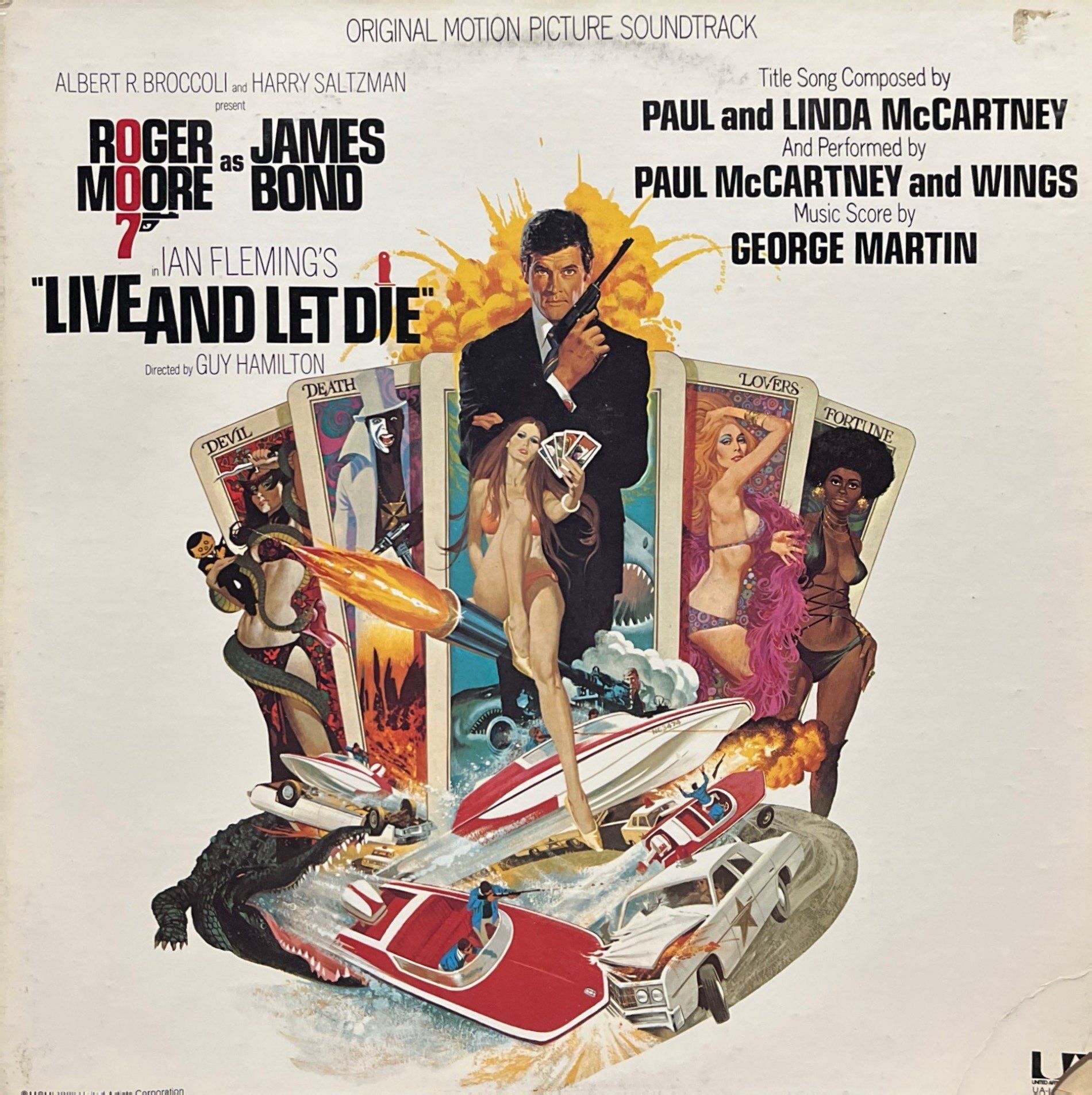 Roger Moore As James Bond 007 Live And Let Die Soundtrack LP Plak