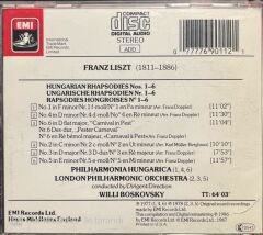 Liszt Siz Hungarian Rhapsodies Willi Boskovsky Classic CD