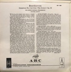 Beethoven Eroica Symphony No. 3 LP Klasik Plak