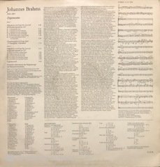 Johannes Brahms Orgelwerke LP Klasik Plak
