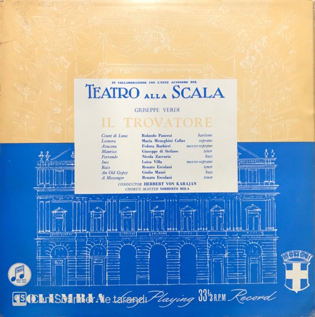 Giuseppe Verdi IL Travatore 3 Plak LP Klasik Plak
