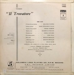 Giuseppe Verdi IL Travatore 3 Plak LP Klasik Plak