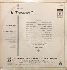 Giuseppe Verdi IL Travatore 3 Plak LP Klasik Plak