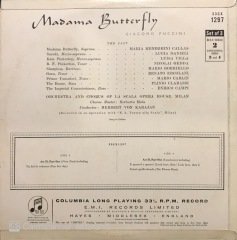 Giacomo Puccini Madama Butterfly 3 Plak LP Klasik Plak