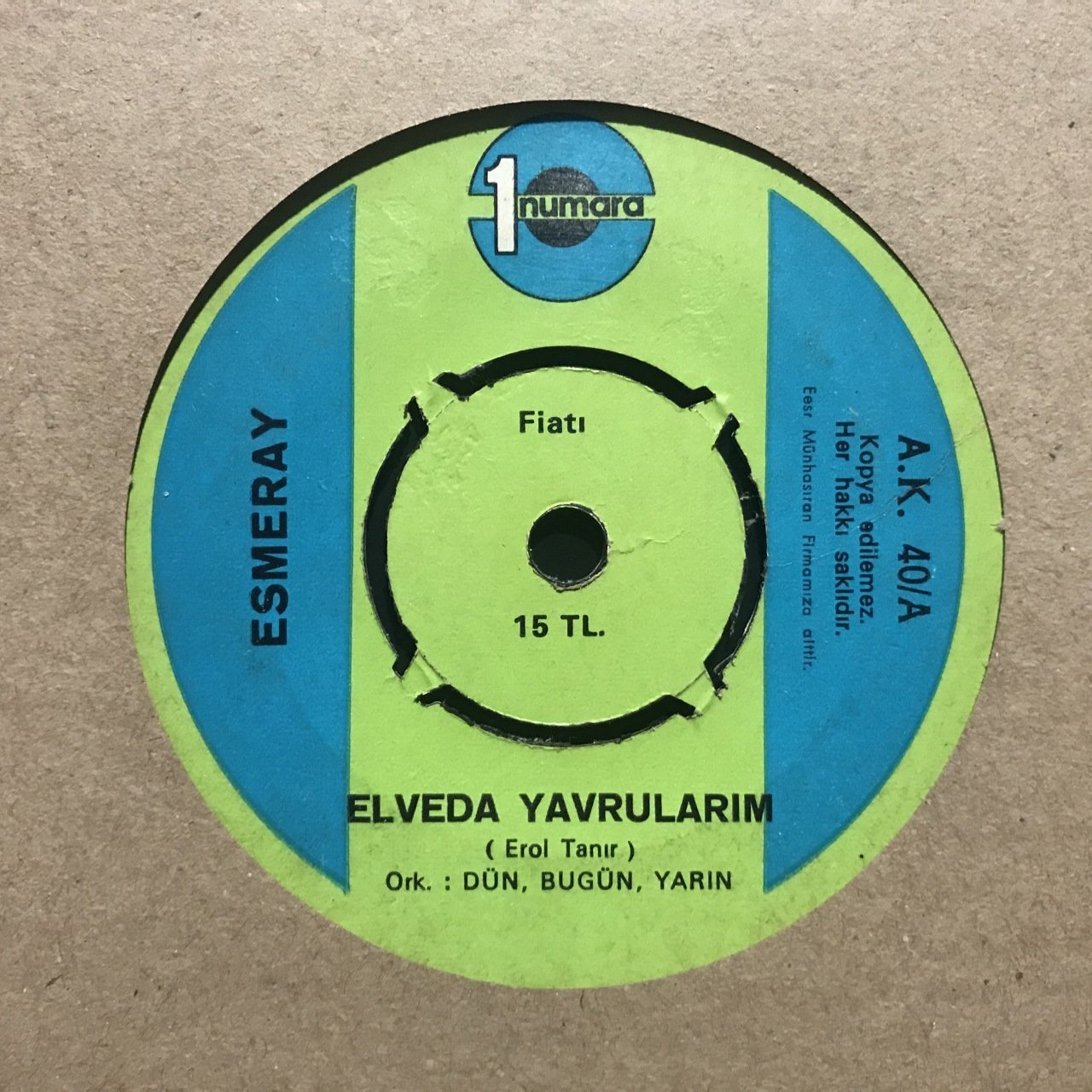Esmeray Elveda Yavrularım 45lik Plak