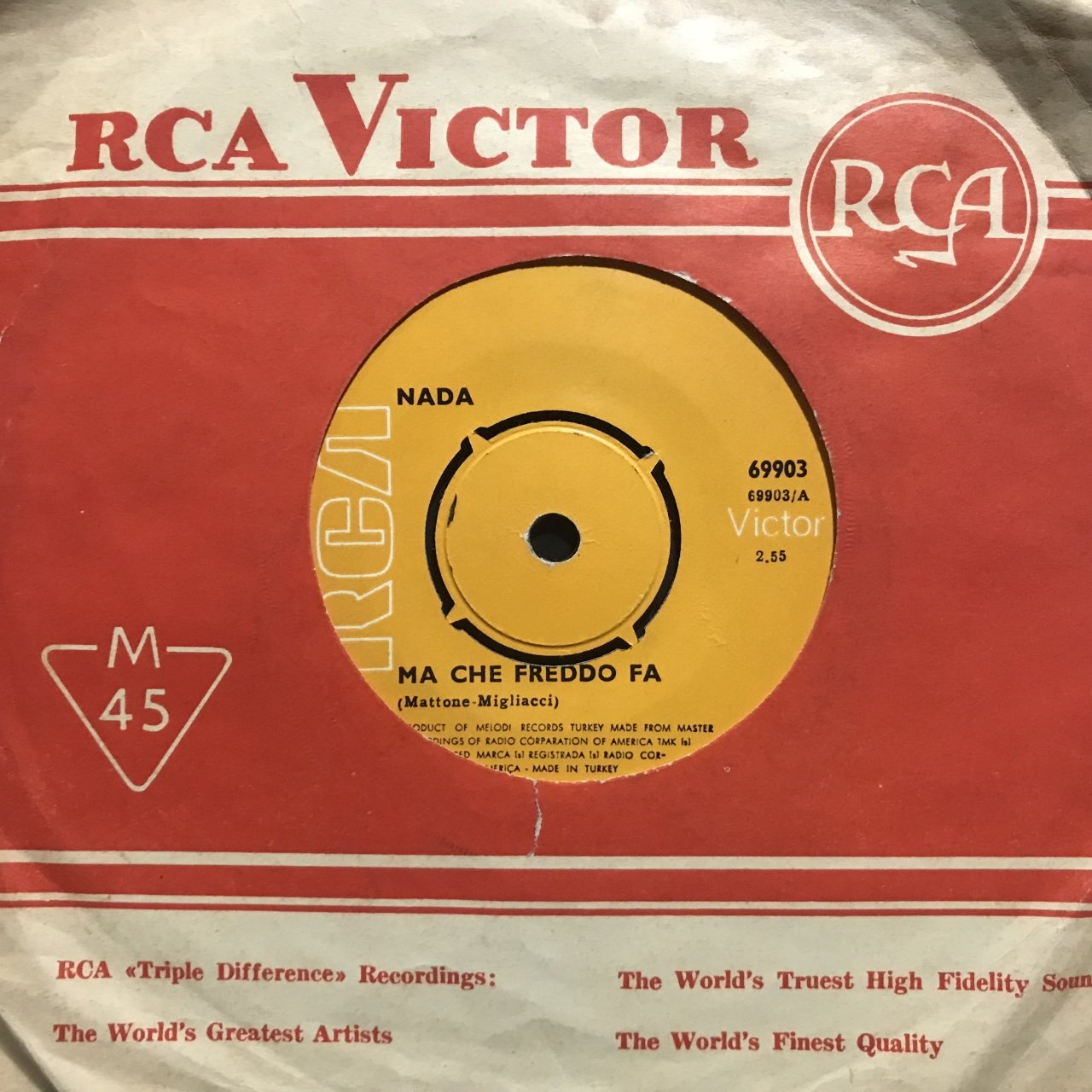 Nada Ma Che Freddo Fa 45lik Plak