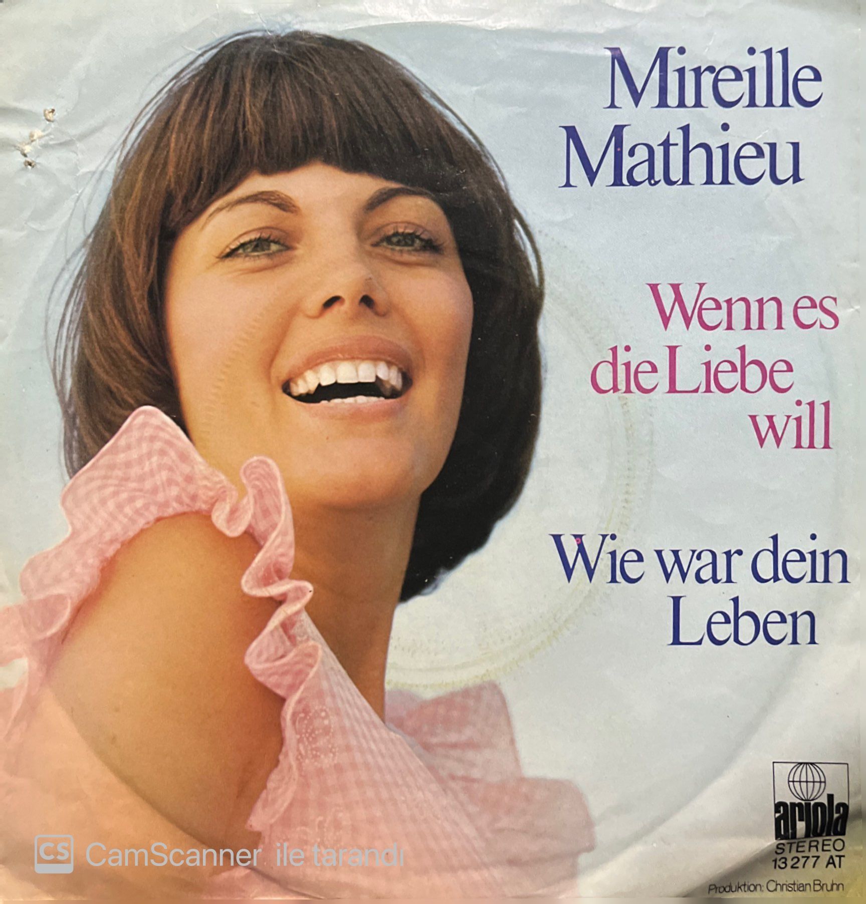 Mireille Mathieu Wennes Die Liebe Will 45lik Plak