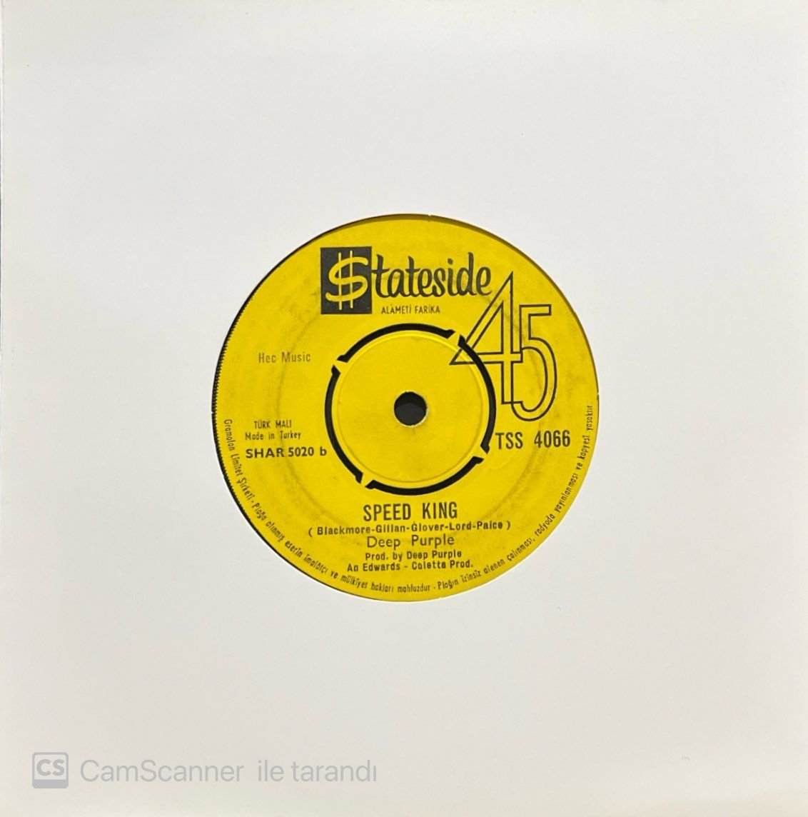 Deep Purple Black Night 45lik Plak
