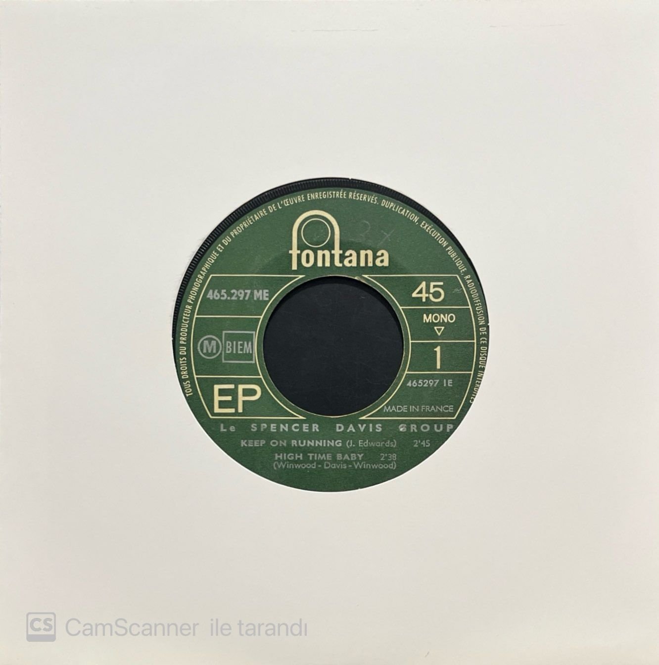 Le Spencer Davis Group Keep On Running 45lik Plak