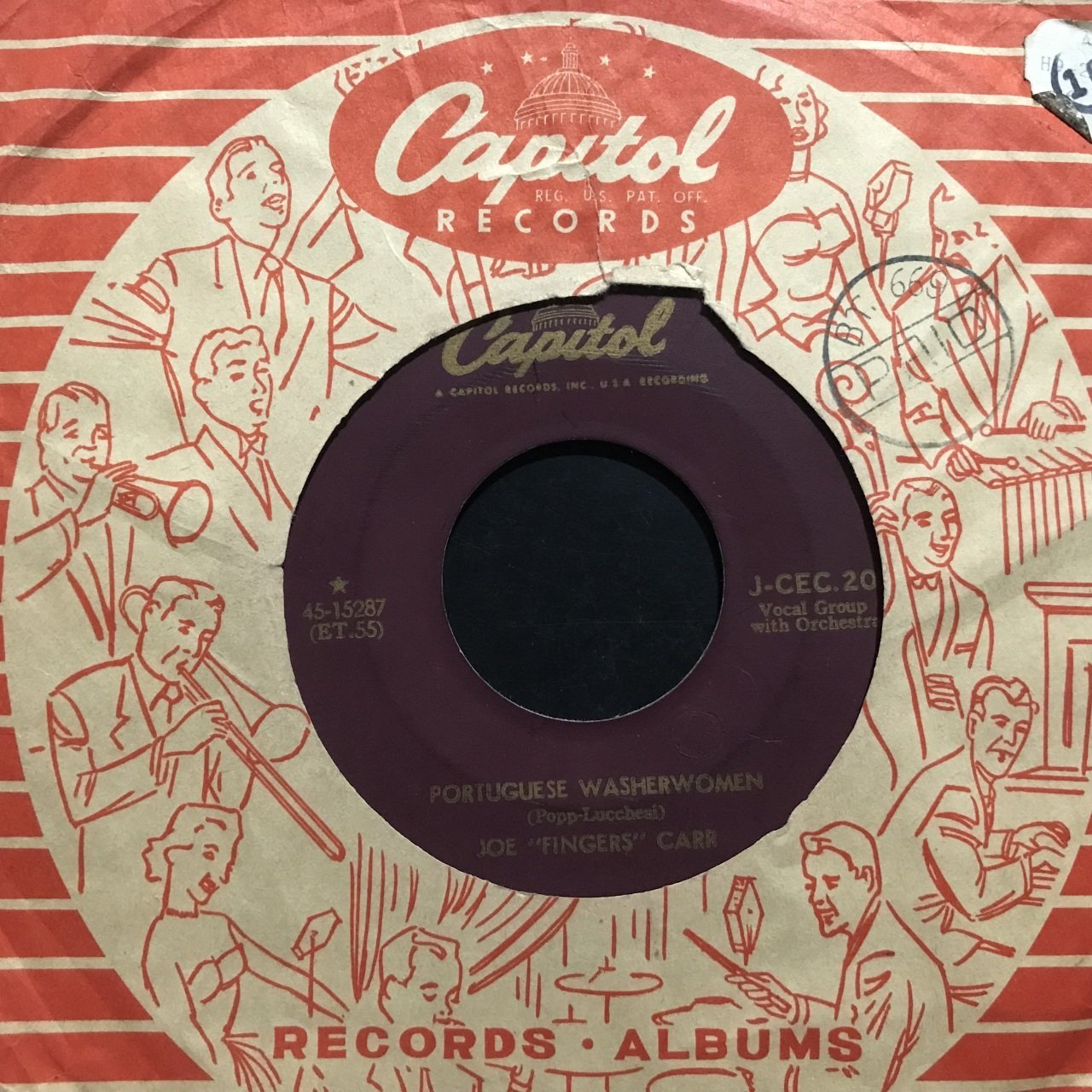 Joe Fingers Carr Portuguese Washerwoman 45lik Plak