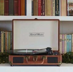 *ÜCRETSİZ KARGO Record Master ST14012 Kahverengi Retro Pikap Bluetooth ve Şarj Özellikli Retro Pikap 33, 45, 78 Devir
