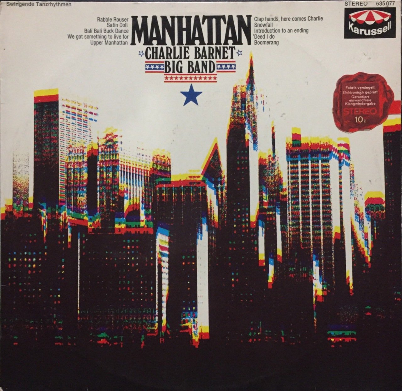 Manhattan Charlie Barnet Big Band LP Plak