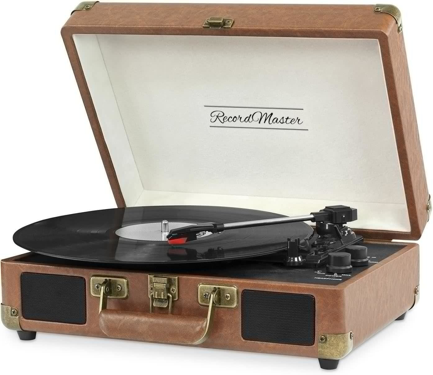 Record Master ST14012 Kahverengi Retro Pikap Bluetooth ve Şarj Özellikli Retro Pikap 33, 45, 78 Devir
