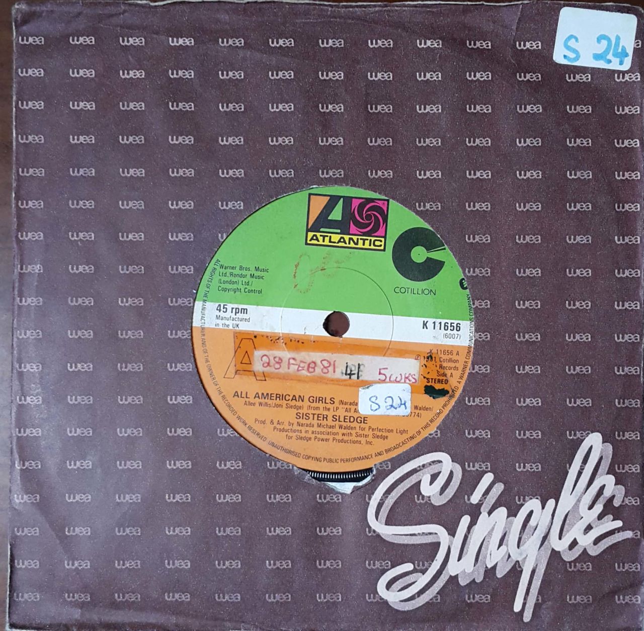 Sister Sledge All American Girls 45lik Plak