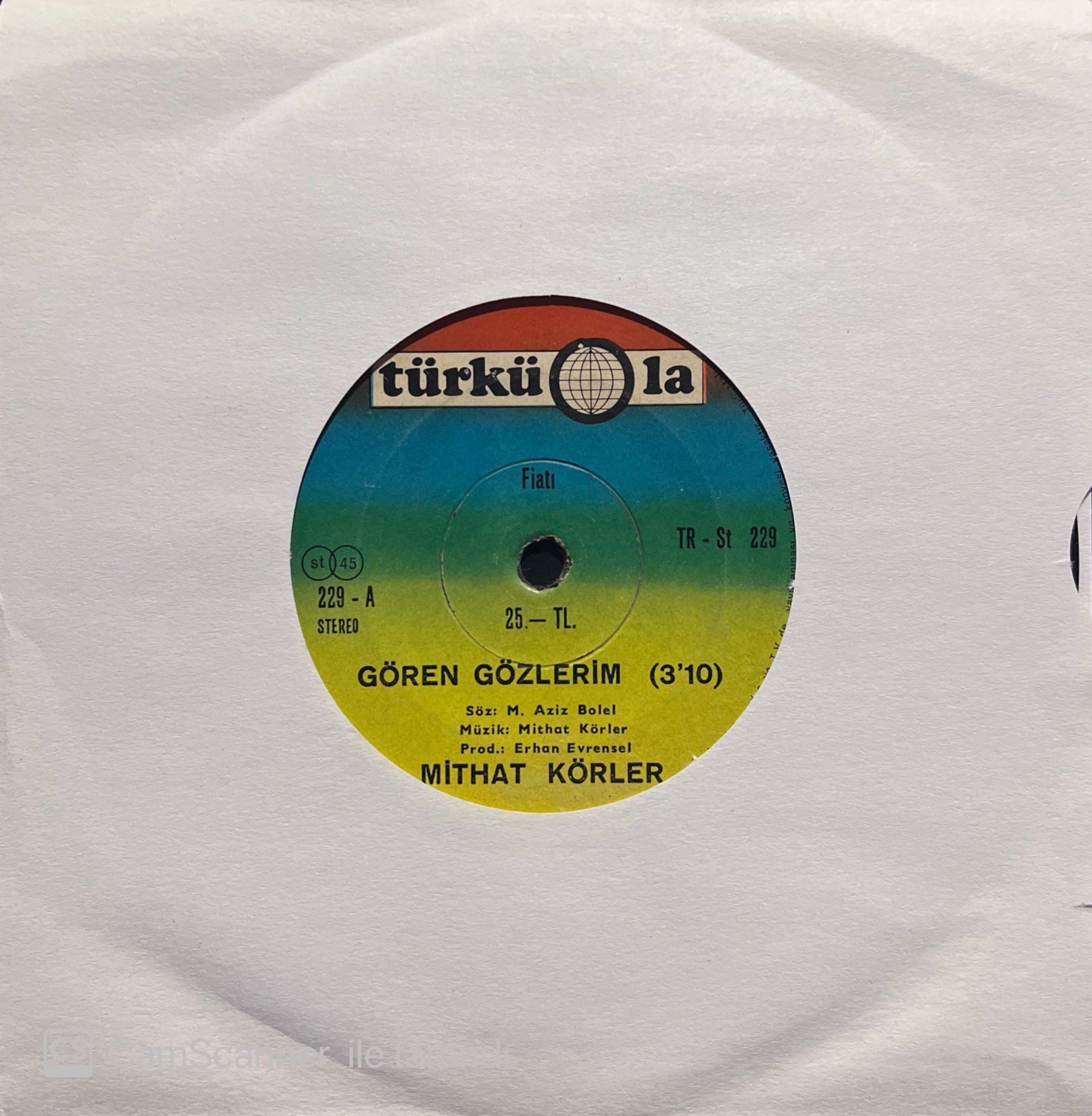 Mithat Körler Gören Gözlerim 45lik Plak