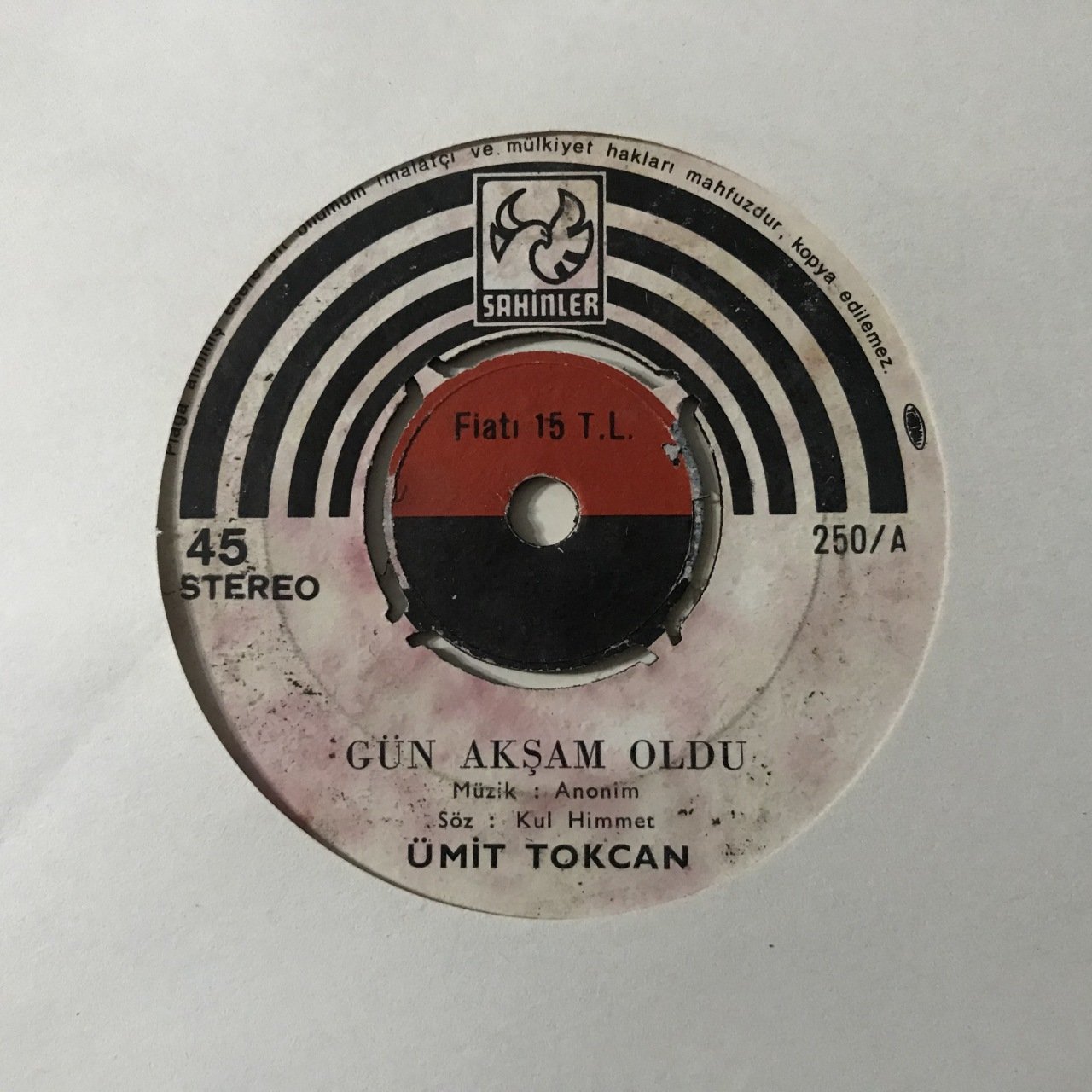 Ümit Tokcan Gün Akşam Oldu Depo Malı 45lik Plak