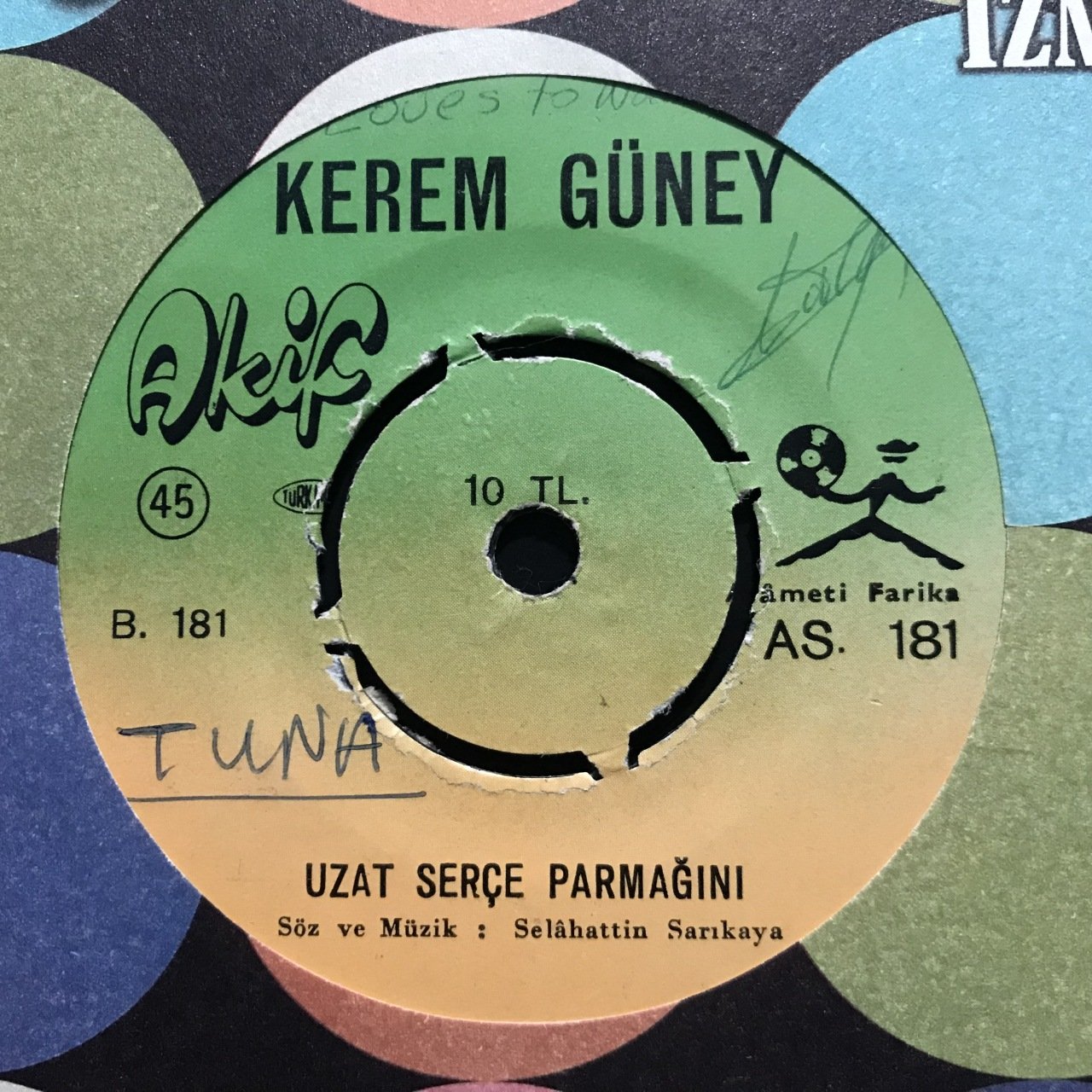 Kerem Güney Uzat Serçe Parmağını 45lik Plak