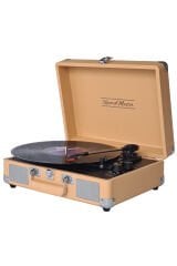 *ÜCRETSİZ KARGO Record Master ST14012 Günbatımı Sarı Retro Pikap Bluetooth ve Şarj Özellikli Retro Pikap 33, 45, 78 Devir