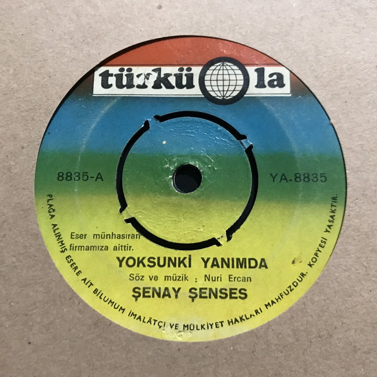 Şenay Şenses Yoksunki Yanımda 45lik Plak
