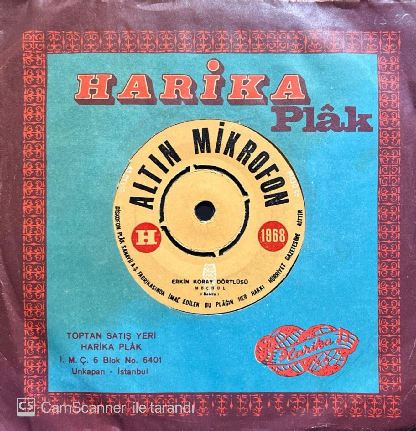 Erkin Koray Meçhul 45lik plak