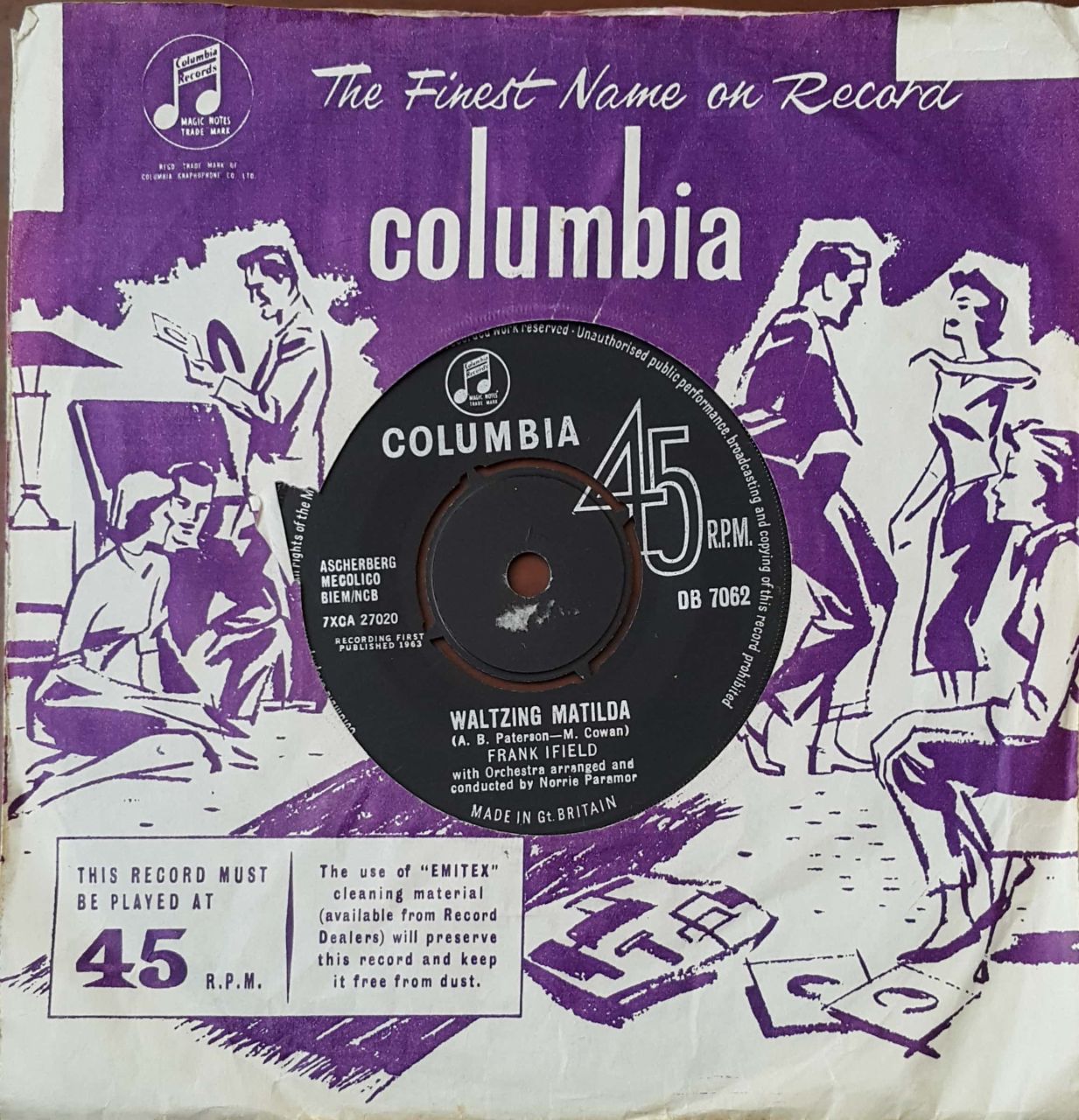 Frank İfield Waltzing Matilda 45lik Plak