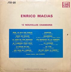 Enrico Macias 12 Nouvelles Chansons LP Plak