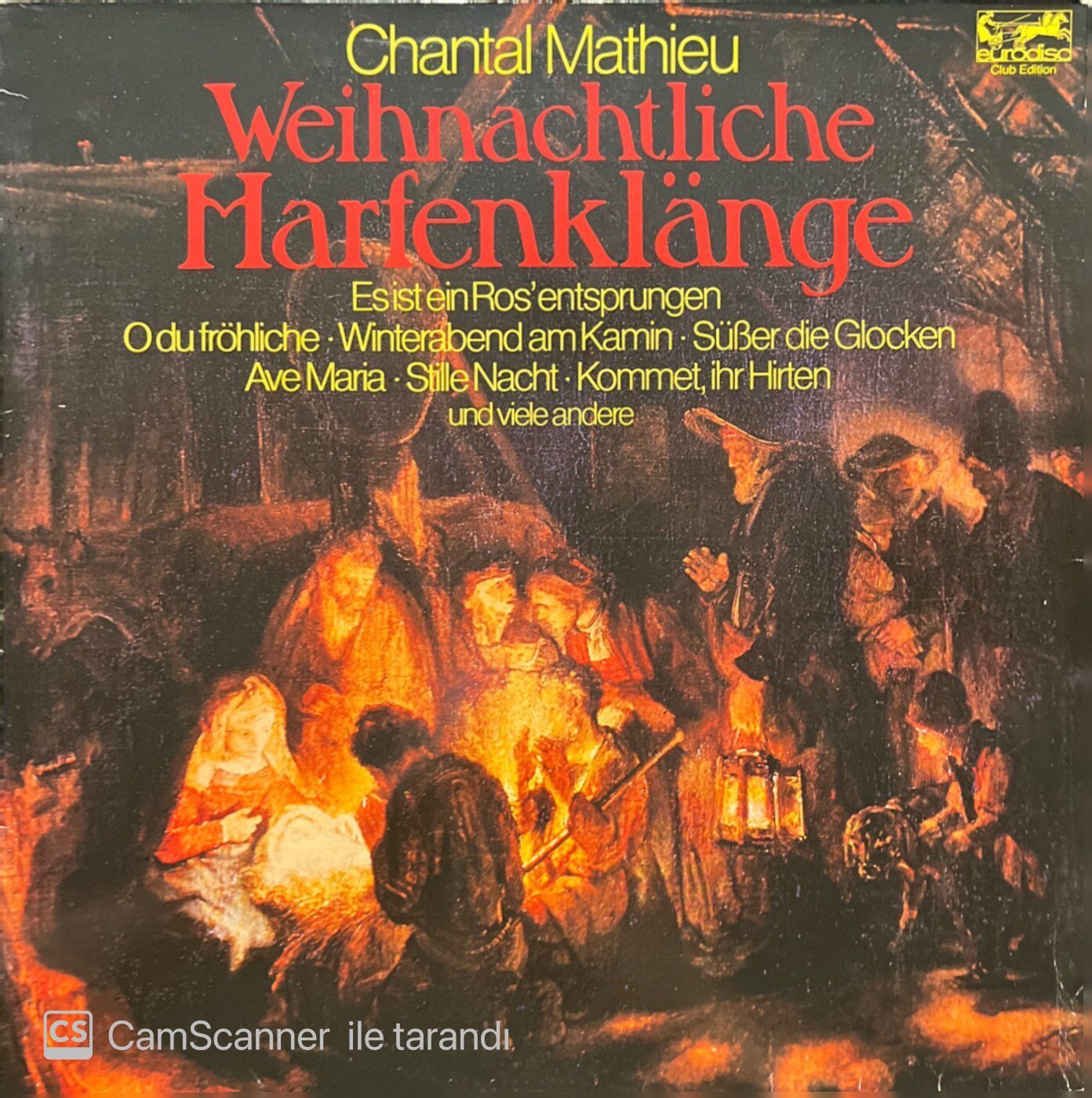 Chantal Mathieu Weihnachtliche Harfenklange LP Plak