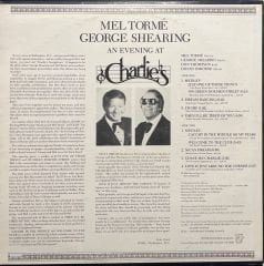 Mel Tormé George Shearing An Evening At Charlie's LP Plak