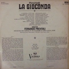 Ponchielli La Gioconda Record 2 LP Plak