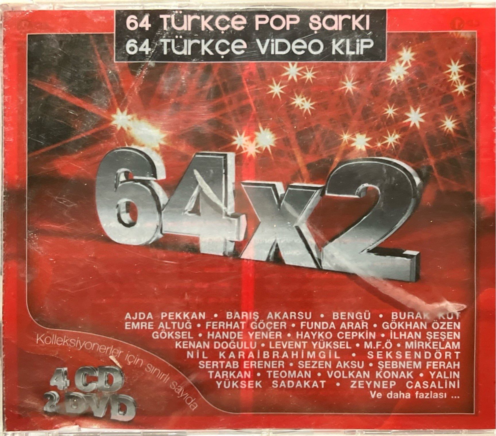 CD 64 Türkçe Pop Şarkı + 64 Türkçe Video Klip 4 CD + 2 DVD (Koleksiyonerler İçin Sınırlı Sayıda)