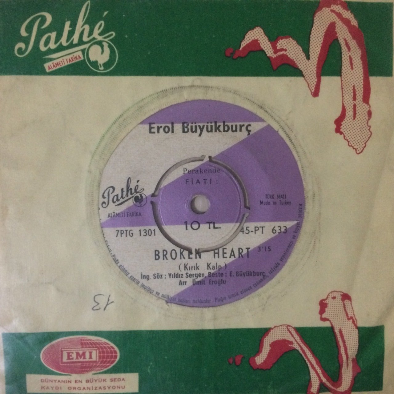 Erol Büyükburç Broken Heart 45lik Plak