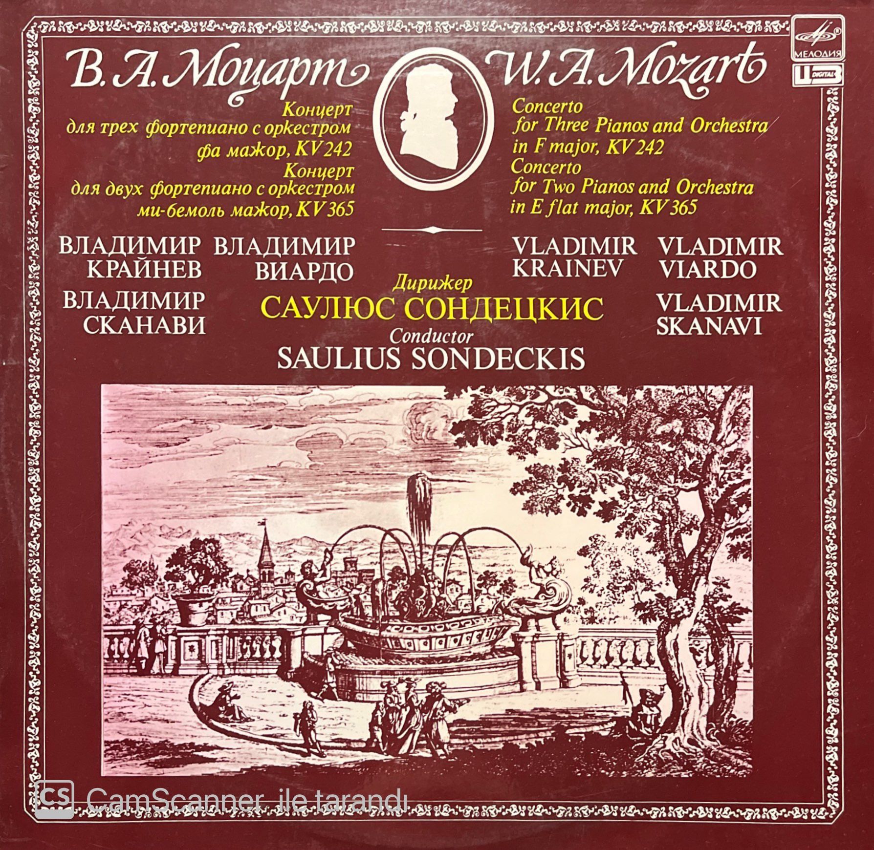 W. A. Mozart Concerto For Three Pianos LP Plak