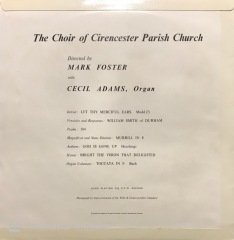 Choral Evensong From Cirencester LP Klasik Plak