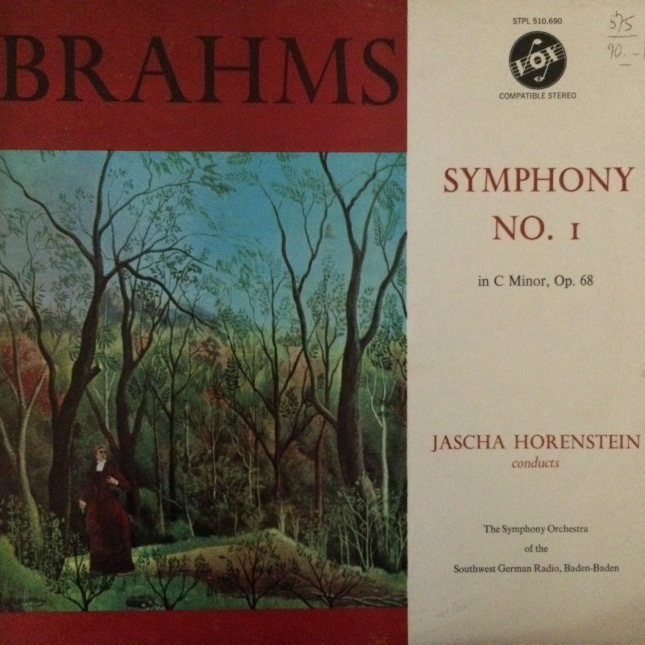 Brahms Symphony No.1 LP Plak