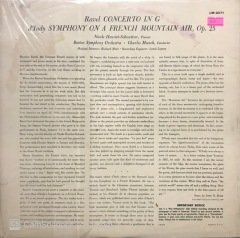 Ravel Concerto In R Minor LP Klasik Plak