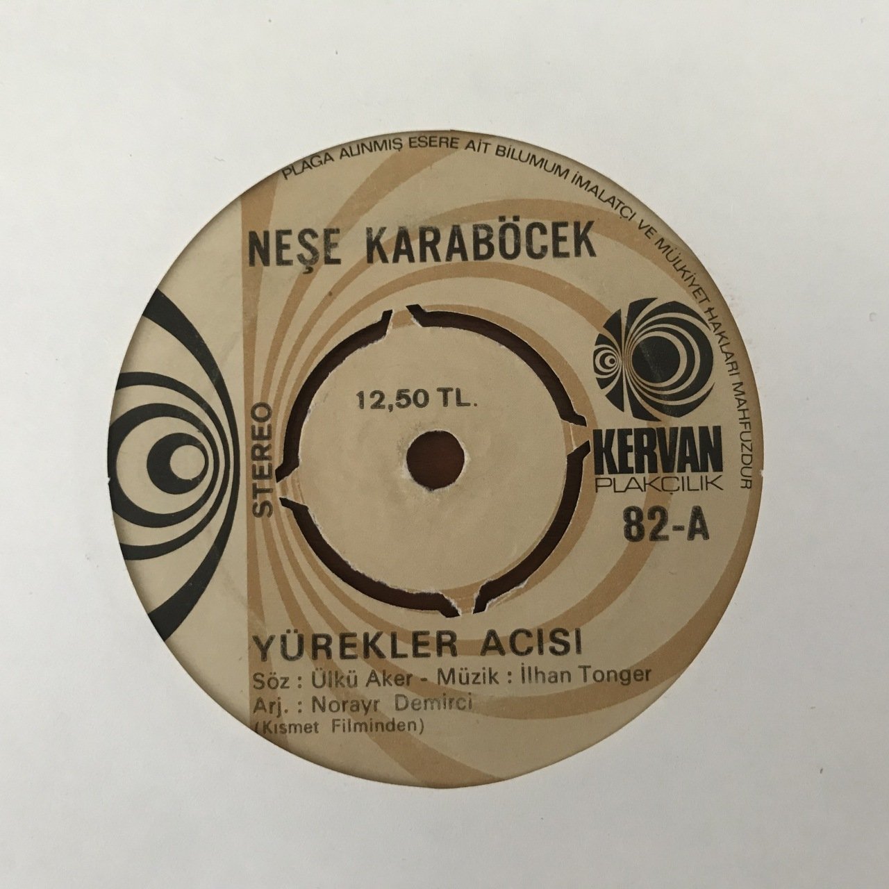 Neşe Karaböcek Yürekler Acısı 45lik plak