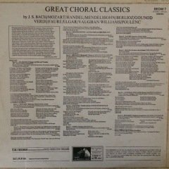 Great Choral Classics LP Plak