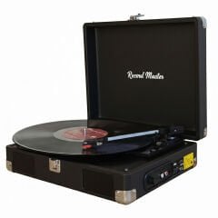 Record Master RM-311 Siyah Renkli Pikap - Tüm Plaklar İle Uyumlu - Power Bank lere Bağlanarak Kullanılabilme