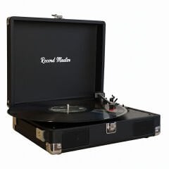 Record Master RM-311 Siyah Renkli Pikap - Tüm Plaklar İle Uyumlu - Power Bank lere Bağlanarak Kullanılabilme