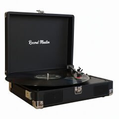 Record Master RM-311 Siyah Renkli Pikap - Tüm Plaklar İle Uyumlu - Power Bank lere Bağlanarak Kullanılabilme